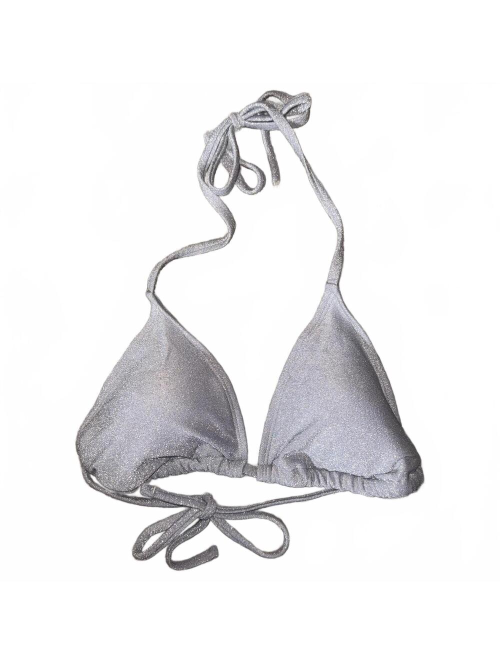 Wild Fable Silver Shimmer Triangle Bikini Top XL